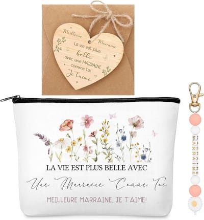 Wil Je Mijn Peettante Zijn? Uniek Aanzoek Cadeau met Toilettasje, Sleutelhanger en Houten Label voor Verjaardag en Doop