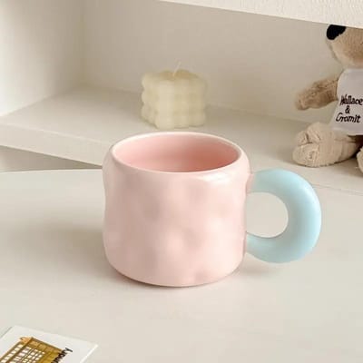 Keramische Mok met Deksel + Lepel Schattige Vrouwelijke Kantoor Koffiekop Contraststel Huishoudelijke Waterbeker 330ml