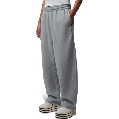 Jordan Brooklyn Wide-leg Trousers Broeken Dames - Grijs - Maat S - Katoen Jersey