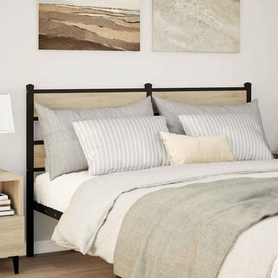 vidaXL - Vervangend - hoofdbord - 140 - cm - ijzer - en - sonoma - eikenkleurig