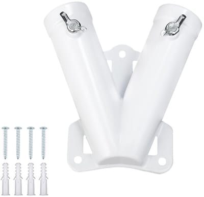 Dailygoods- Vlaggenhouder met dubbele gaten - Vlaggenstok - Vlaggenmastbeugel - Aluminiumlegering - Corrosiebestendig - Geschikt voor tuinen en terrassen