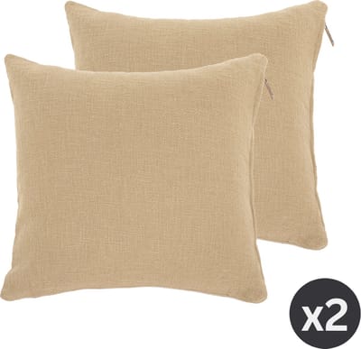 Tiseco - Kussen (gevuld) COTTON SLUB - SET/2 - 45x45 cm - Zand