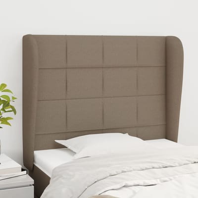 vidaXL - Hoofdbord - met - randen - 83x23x118/128 - cm - stof - taupe
