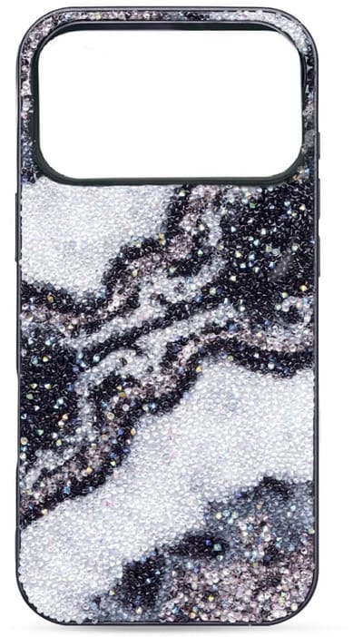 Casemania - Backcover - iPhone 17 Pro Max - Marmer Glitter - Zwart Grijs