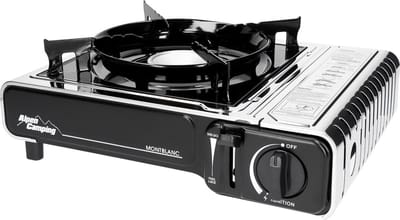 Alpen Camping - Gasfornuis 2.2kW met gasfornuis kruis | Camping Fornuis - Gasverbruik 160 g/h Piëzo-ontsteking
