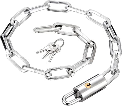 Fiets Kettingslot - Veiligheidsslot Scooter - Voertuig Beveiligen - Snijbestendig Gelegeerd Staal - 60 cm Lengte - Zilver