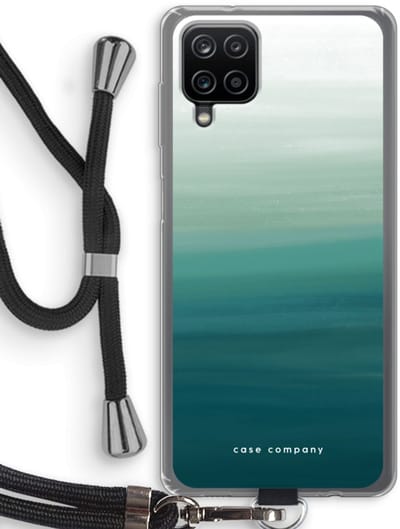 Case Company® - Hoesje met koord geschikt voor Samsung Galaxy A12 hoesje met Koord - Ocean - Telefoonhoesje met Zwart Koord - Bescherming aan alle Kanten en Over de Schermrand