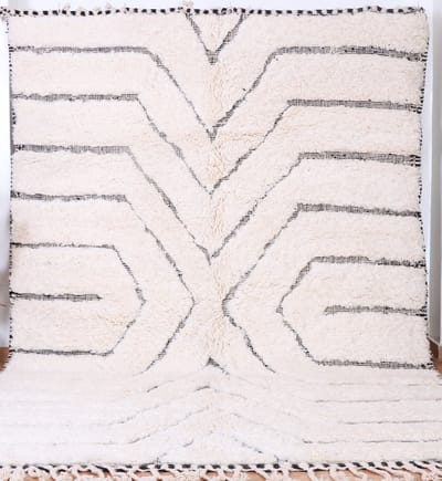Poufs&Pillows Traditioneel Beni Ouarain vloerkleed - 290 x 200 cm - handgeweven marokkaanse tapijt - uniek & kleurrijk - 100% wol, hoogpolig tapijt