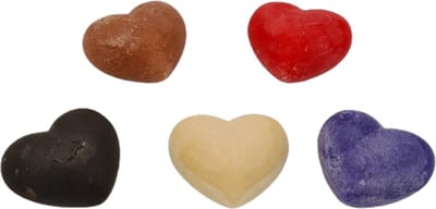 Deco4yourhome® - Amberblokjes - Set van 5 - Hartjes Glad - Geurblokjes