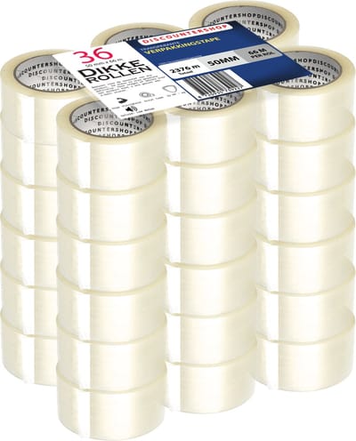 Verpakkingstape Transparant 50mm x 66m - 36 Rollen - PP High Tack Low Noise Acryl Tape - Ideaal voor Langdurige en Koude Opslag - Temperatuurbestendig - Asgatdiameter 78mm