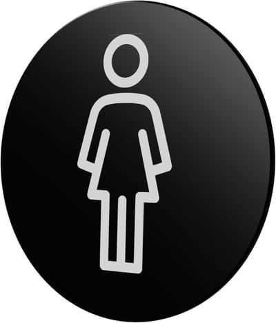 Toiletbord Dames - WC Bordje - Ruimte Aanduiding - Zelfklevende Installatie - 70 mm - Zwart