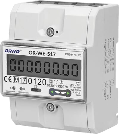 Digitale Enkelfasige Elektriciteitsmeter voor Driefasensysteem met RS-485 Multi-tarief en LCD-display
