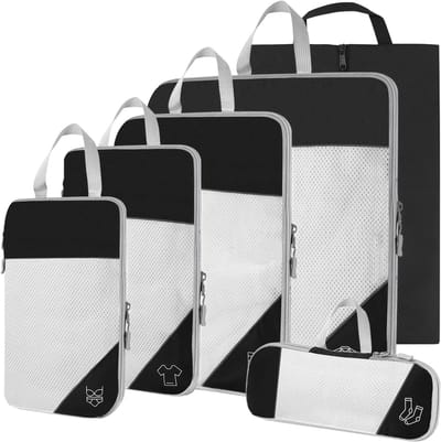 Famanu – Koffer Organizer Packing Cubes Compression 6 stuks - Compression Packing Cube voor het organiseren van je bagage - kofferorganizer - kledingtassen voor rugzak - koffer