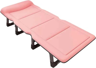 Campingbed Opvouwbaar - Kampeerbed Volwassenen - Ontspannen Buiten - 4-standen Rugleuning - 190x68x30cm - Roze