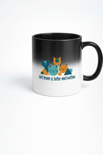 Magische Mok - Het Leven is Beter met Katten - Verrassingsmok voor Kattenliefhebbers