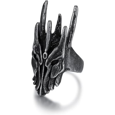 Vintage Zwarte Helm van Sauron Ring Voor Mannen Vrouwen 316L Roestvrij Staal Punk Gothic Drakenringen Mode Sieraden Cadeaus Dropshipping 8 black