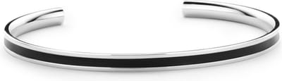 Colori 4 COL0002 Stalen Open Bangle - One-Size (60 X 50 X 4 mm) - Zwart