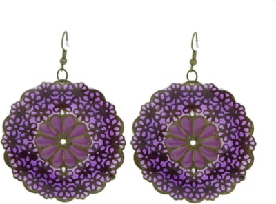 Behave - Oorbellen - Bruin - Vintage bloemen design