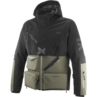 Ixon Etna Kaki Zwart Waterdichte Textiele Motorjas - Jas