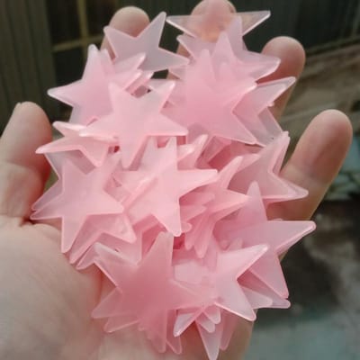50 stuks 3D Sterrenlicht Lichtgevend in het Donker Stickers 3,8 cm/1,5 inch Doe-het-zelf Decoratie Lichtgevend in het Donker Muurstickers