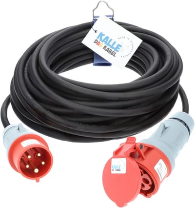 KALLE DAS KABEL CEE-verlengkabel rubber H07RN-F 5G 400 V 16 A met faseomkeerschakelaar - 1.5 mm² 30 meter