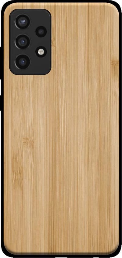 Smartphonica Telefoonhoesje voor Samsung Galaxy A72 met houten look - backcover bamboo kunsthout hoesje - Bruin geschikt voor Samsung Galaxy A72