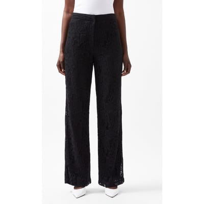 French Connection Asura Lace Flared Trouser Blackout Size: 10 | Straight Pants Outlet | Dames | Zwart