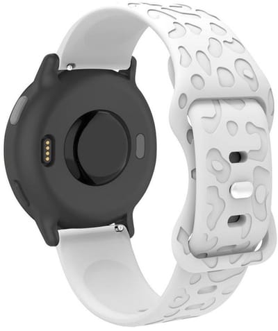 Siliconen bandje - geschikt voor Garmin Venu 2s / 3s / 4 (41mm) / Vivoactive 4s / Forerunner 255s / 265s - Huawei Watch GT 5 Pro - 42mm / GT 6 / GT 5 / GT 4 - 41mm - luipaard - wit