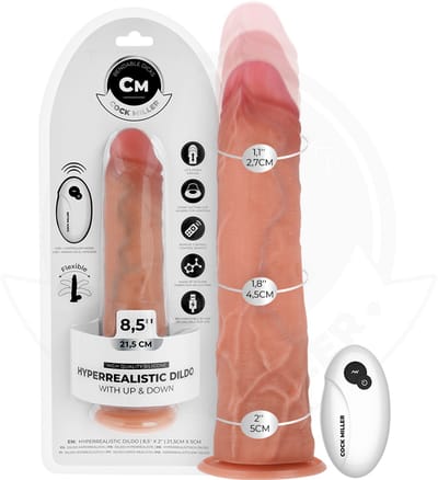 Realistische Dildo 21,5 cm – Met Zuignap, Stootfunctie en Afstandsbediening