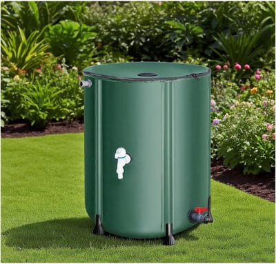 Opvouwbare Regenton - Regenwatertank Buiten - Water Opslaan - Hittegesealde Verbinding - 200L - Groen
