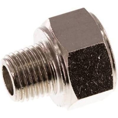 Verloopadapter R1/4'' Buitendraad X Rp3/8'' Binnendraad Messing Vernikkeld 16bar [2 Stuks]