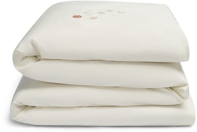 Yumeko kinderdekbedovertrek katoensatijn warm wit seashell 100x135 - Bio, eco & fairtrade