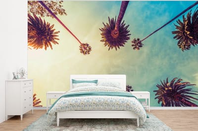 Behang - Fotobehang Palmboom - Lucht - Bomen - Zomer - Tropisch - Breedte 350 cm x hoogte 260 cm