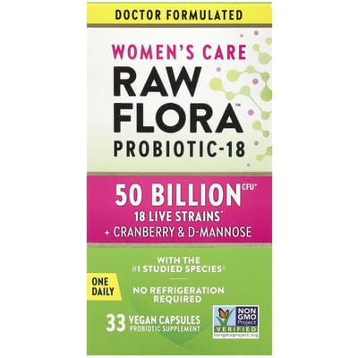 Nature's Truth, Vrouwenverzorging, Raw Flora™ Probiotic-18, 33 Plantaardige Capsules