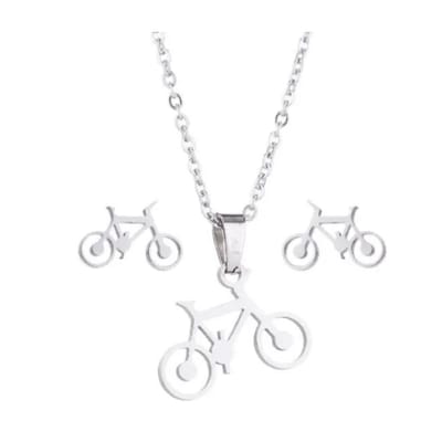 SportPresent® - Sieradenset - Fiets - Oorbellen - Ketting - Wielrennen - Sieraad - Hanger - Kado - Wielrennen - Fietsen - Sport - Teamkado - Sportsieraad