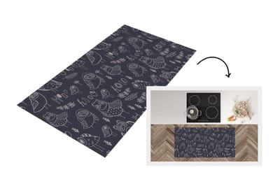 Keukenloper - Loper keuken - Patronen - Vogel - Uil - 120x60 cm - Keukenloper vinyl