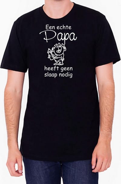 - unisex - T-shirt - Een echte Papa heeft geen slaap nodig - zwart - maat XL