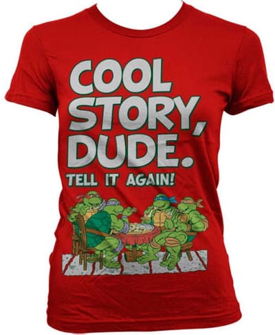 Teenage Mutant Ninja Turtles Dames Tshirt -S- Cool Story Dude Rood