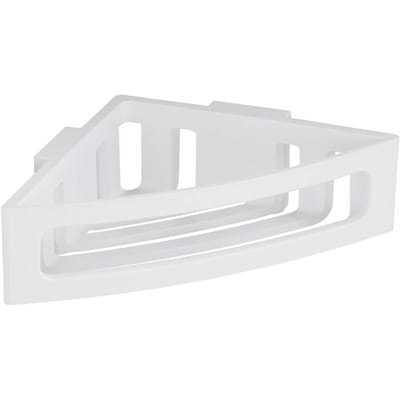 WENKO Turbo-Loc Bralia Hoekrek wit mat 35x9cm - Doucherek - Douchemand - Bevestigen zonder boren - Zelfklevend