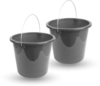 Huishoudemmer Set van 2 Stuks - 5 Liter, Stevige Kunststof, BPA-vrij, Verschillende Kleuren, Perfect voor Huishouden en Tuin