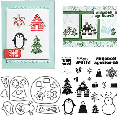 Siliconen Stempels en Snijmallen Set voor Kerstmis, Scrapbooking, Verjaardagen en Handgemaakte Kaarten