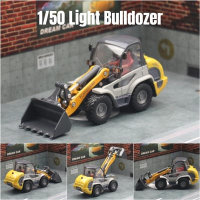 1/50 Bulldozer Léger Camion Jouet Voiture Modèle Moulé sous Pression Véhicule d'Ingénierie Miniature Quatre Roues Collection Cadeau Pour Enfants Garçons Enfant