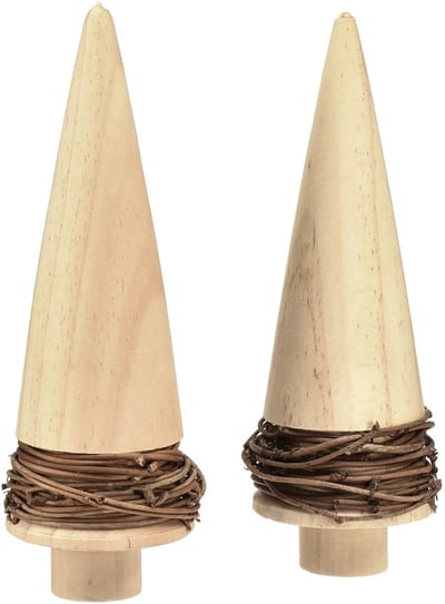 Kerstboomhout natuurlijke tafeldecoratie Kerstmis H18cm 2 st, 2 Stück