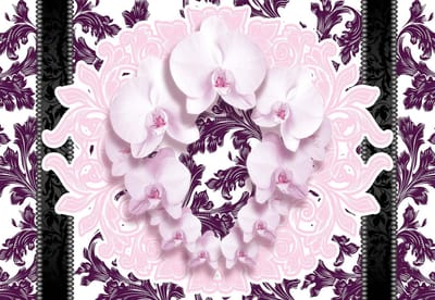 Fotobehang Flowers Floral Pattern | XL - 208cm x 146cm | 130g/m2 Vlies