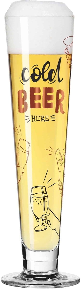 Ritzenhoff Bierglas - Cold Beer Here - Kristalglas - 385 ml - Bier Glas - Bierglas voor Pils en Speciaal Bier - Geschikt voor de Vaatwasser