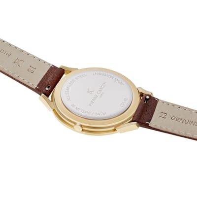 Pierre Cardin Pigalle plissée CPI.2004 Horloge - Leer - Bruin - Ø 40 mm