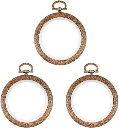 3pcs Houten Look Borduur Cirkels - Ronde Frame voor Kruissteken - Borduur DIY - Borduur Gereedschap (10cm)