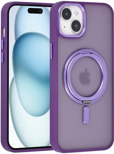 UNIQ Accessory Back Cover - iPhone 15 & 14 Plus - Paarse kleur - MagSafe-ring - Verhoogde randen