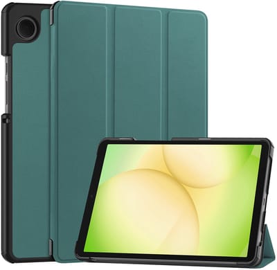 Hoes - Geschikt voor Samsung Galaxy Tab A11 - Dun & Stevig - Trifold Bookcase - Hard Cover - Hardcover Book Case - Tablet Hoesje - Donkergroen