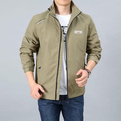 Lente en Herfst Herenjas Casual Buitenjas Los Grote Maat Winddicht Waterdicht Sneldrogend Ademend Top XXXXL beige